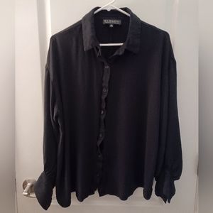 Eloquii long sleeve button up collard top